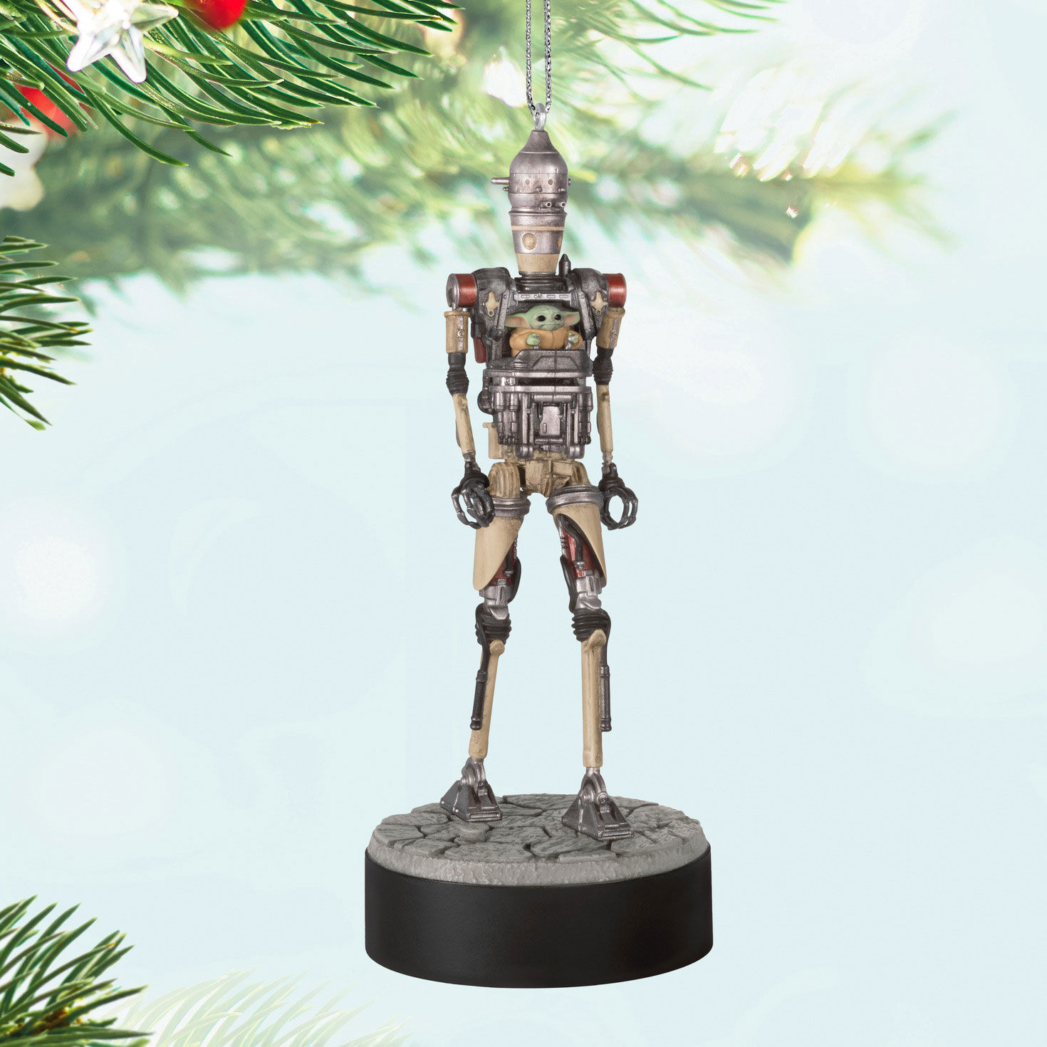 Star Wars Grogu in Robot Keepsake Ornament hanging on tree image number 2