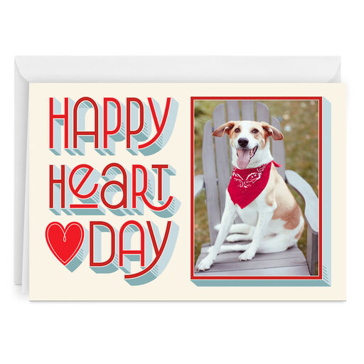 Personalized Happy Heart Day Valentine's Day Photo Card, 