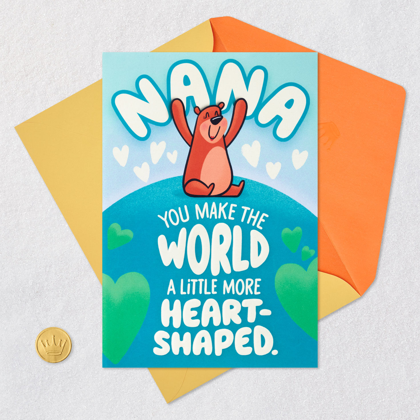 Bear on World Grandparents Day Card for Nana Card Front with Envelope and Gold Seal image number 6