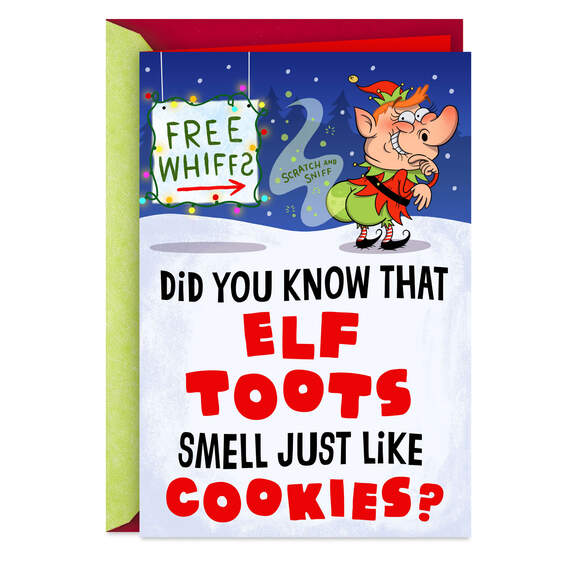 Elf Toots Scratch-and-Sniff Funny Christmas Card