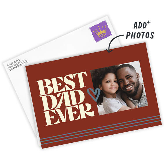 Best Dad Ever Folded Photo Card, , large image number 2