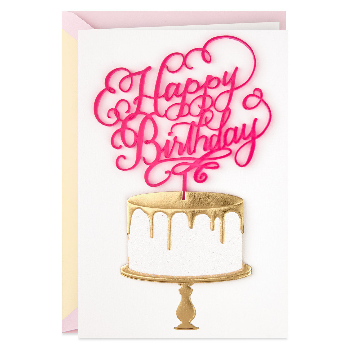 Pink Cake Topper Birthday Card