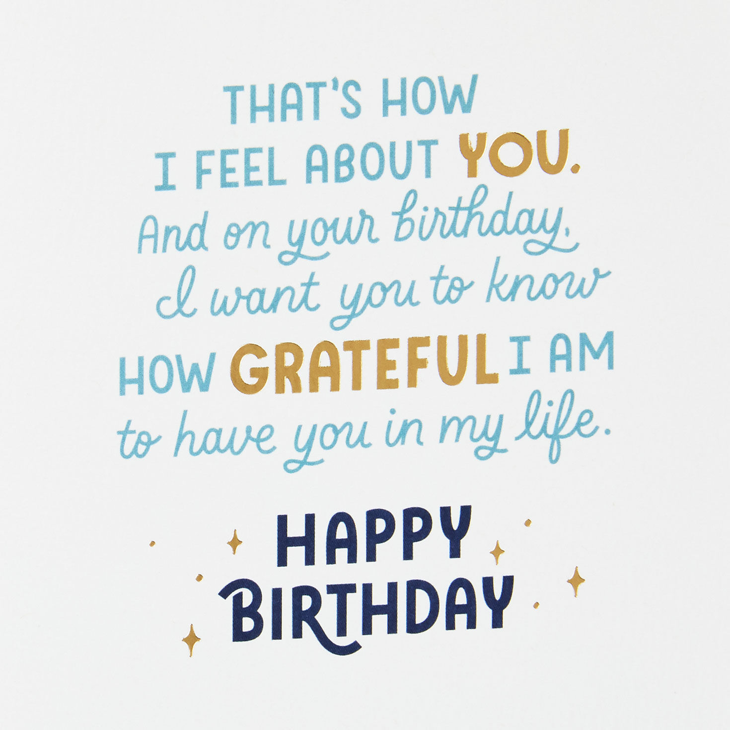 Grateful for You in My Life Birthday Card for Him - Greeting Cards ...