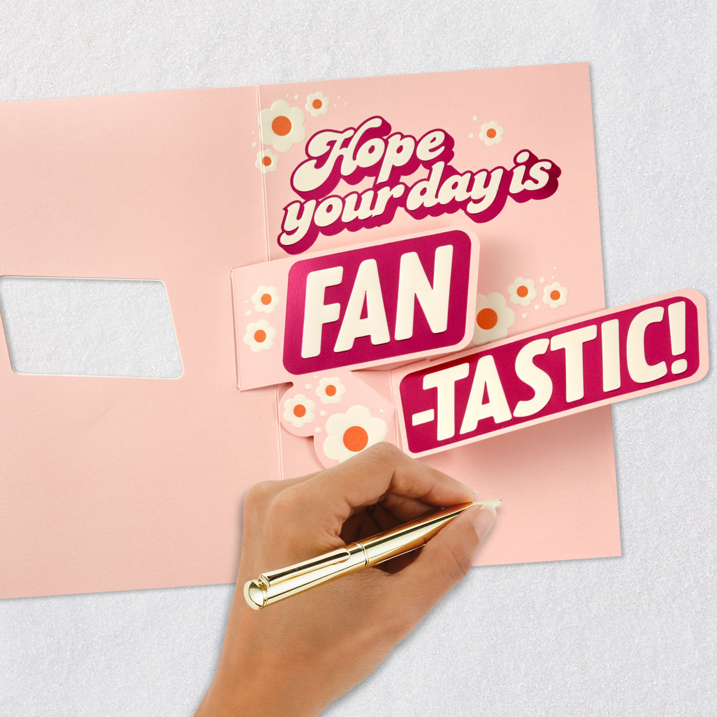Pink Retro Birthday Card for Mom signing card image number 6