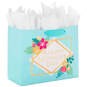 10.4" Floral on Blue Large Horizontal Mother's Day Gift Bag With Tissue, , large image number 1