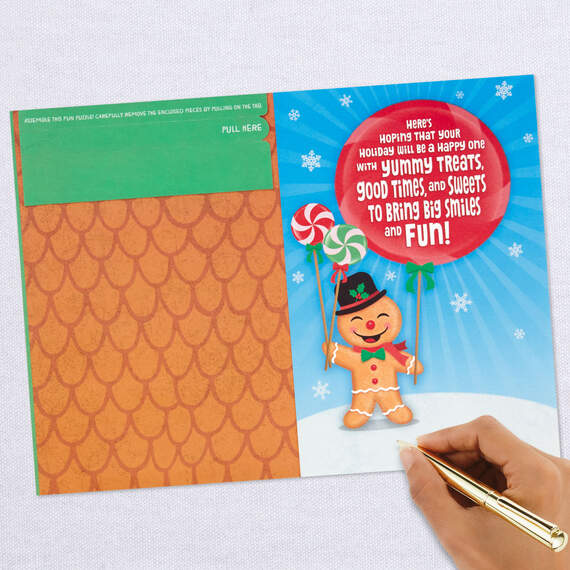 Gingerbread Man Christmas Card With Puzzle, , large image number 7
