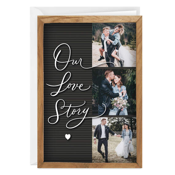 Our Love Story Letter Board Folded Love Photo Card, , large image number 1