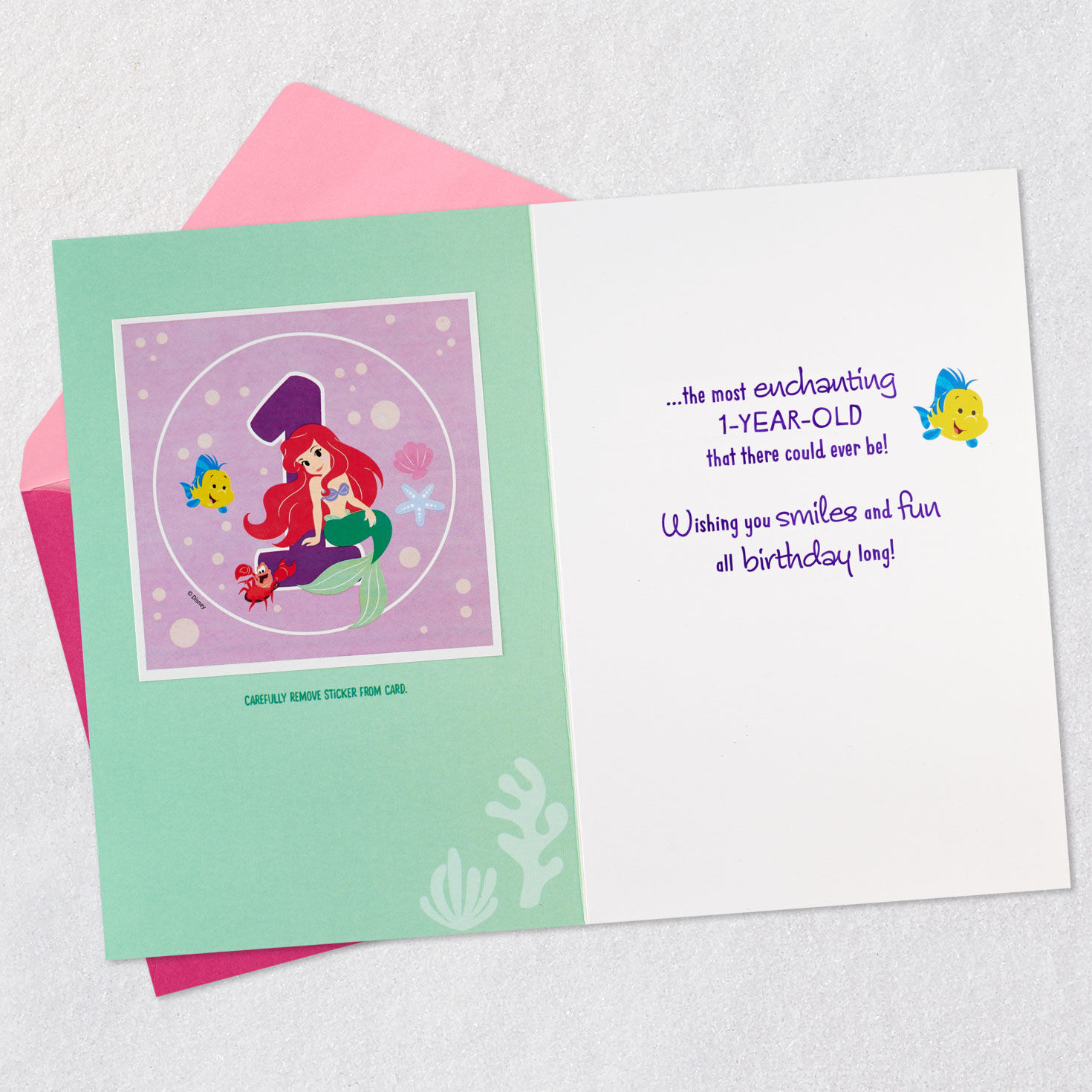 Disney The Little Mermaid First Birthday Card for Girl With Sticker for only USD 4.99 | Hallmark