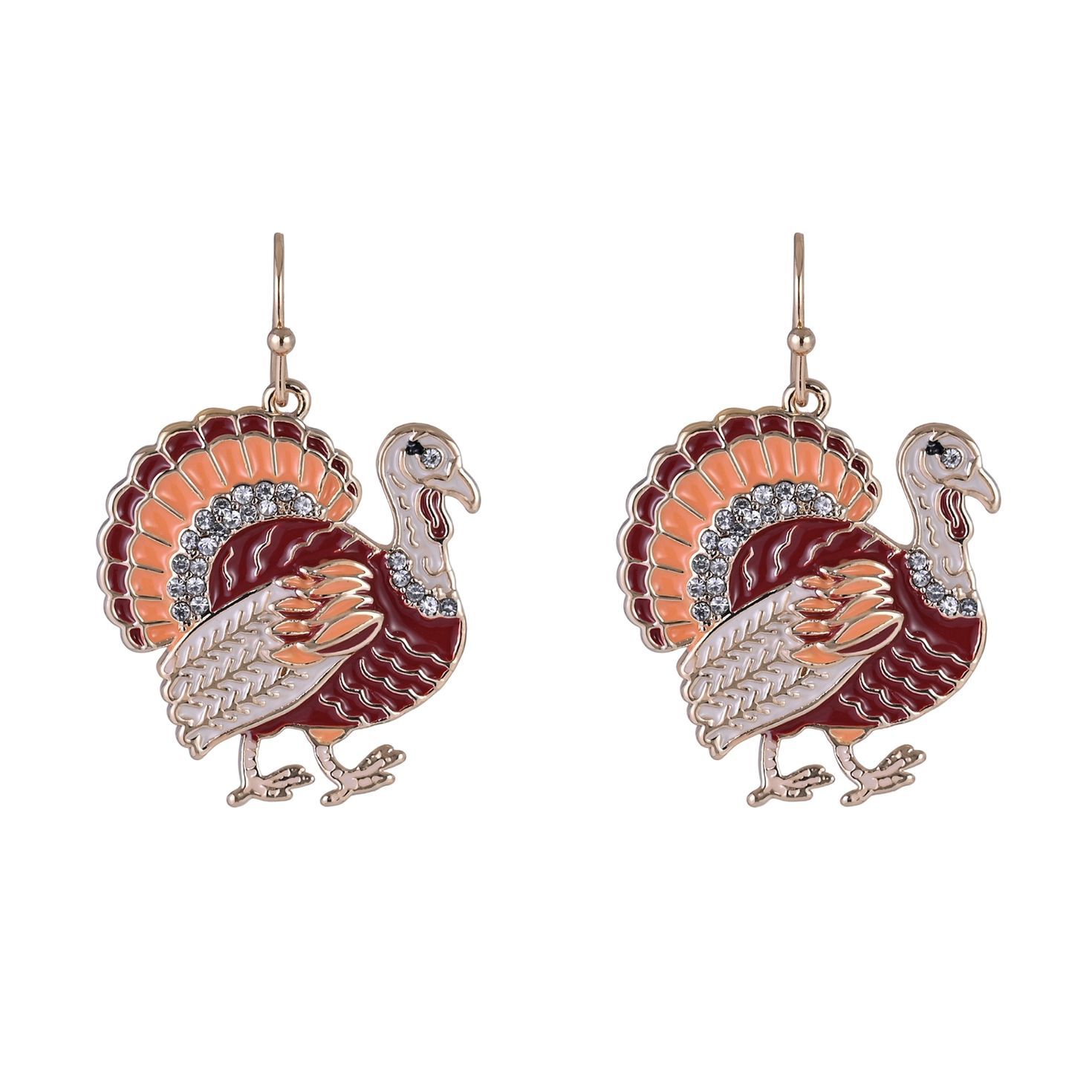 Enamel Turkey Earrings front image number 3