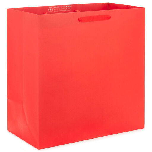 15" X-Deep Red Gift Bag, Red