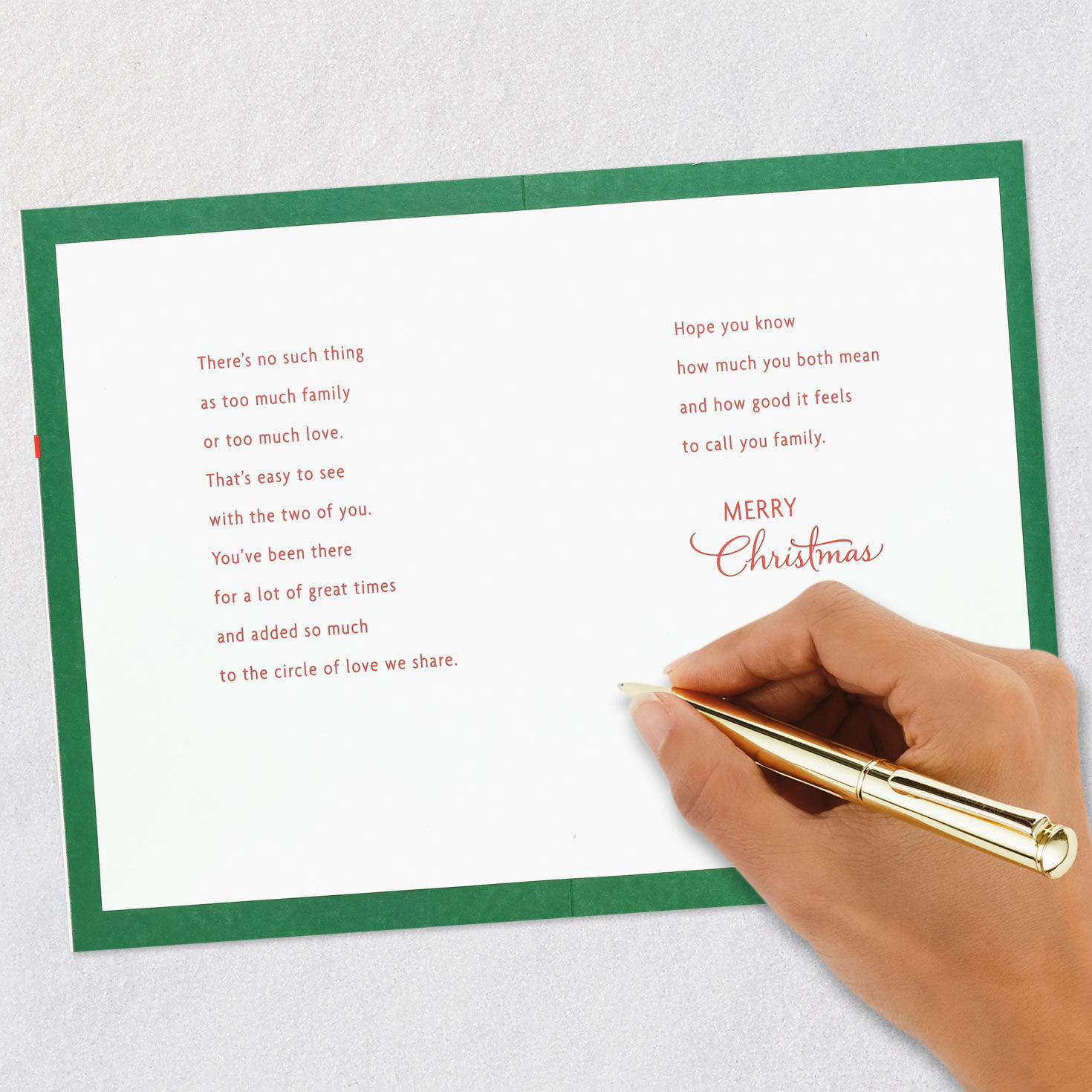 Green Red Ornamental Tree Christmas Card for Sister Signing card image number 7
