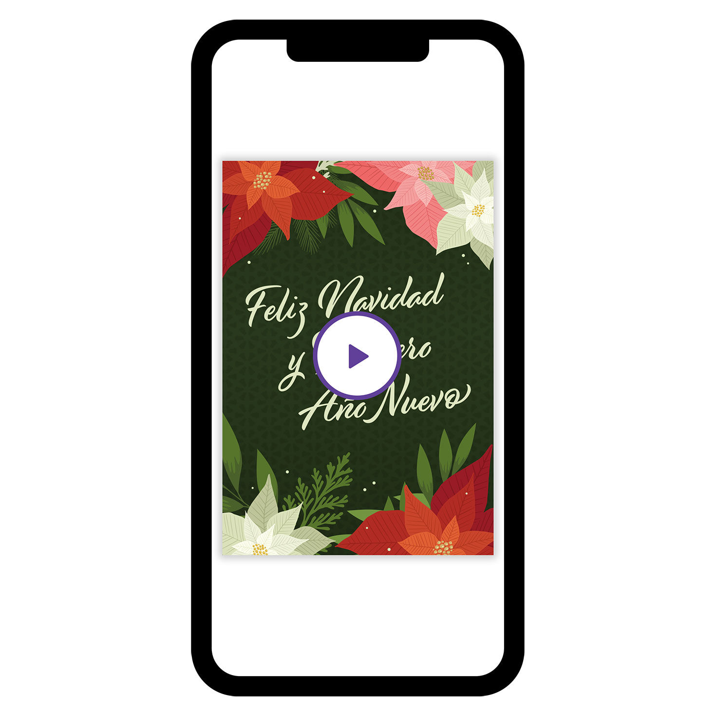 Feliz Navidad Poinsettias Christmas eCard