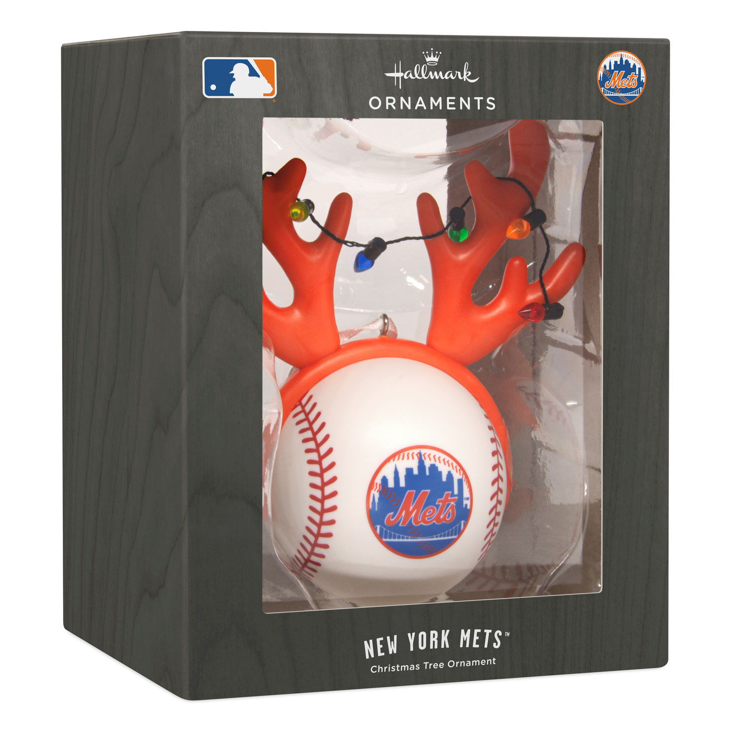Mets Reindeer Baseball Christmas Ornament package front image number 7