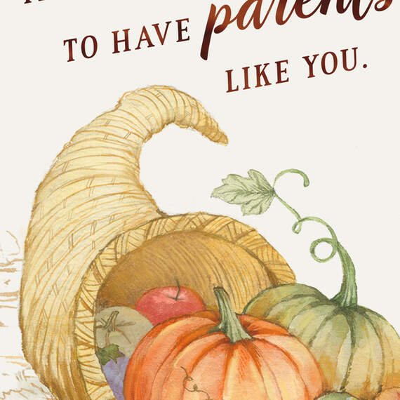 You're a Blessing Cornucopia Thanksgiving Card for Parents, , large image number 4