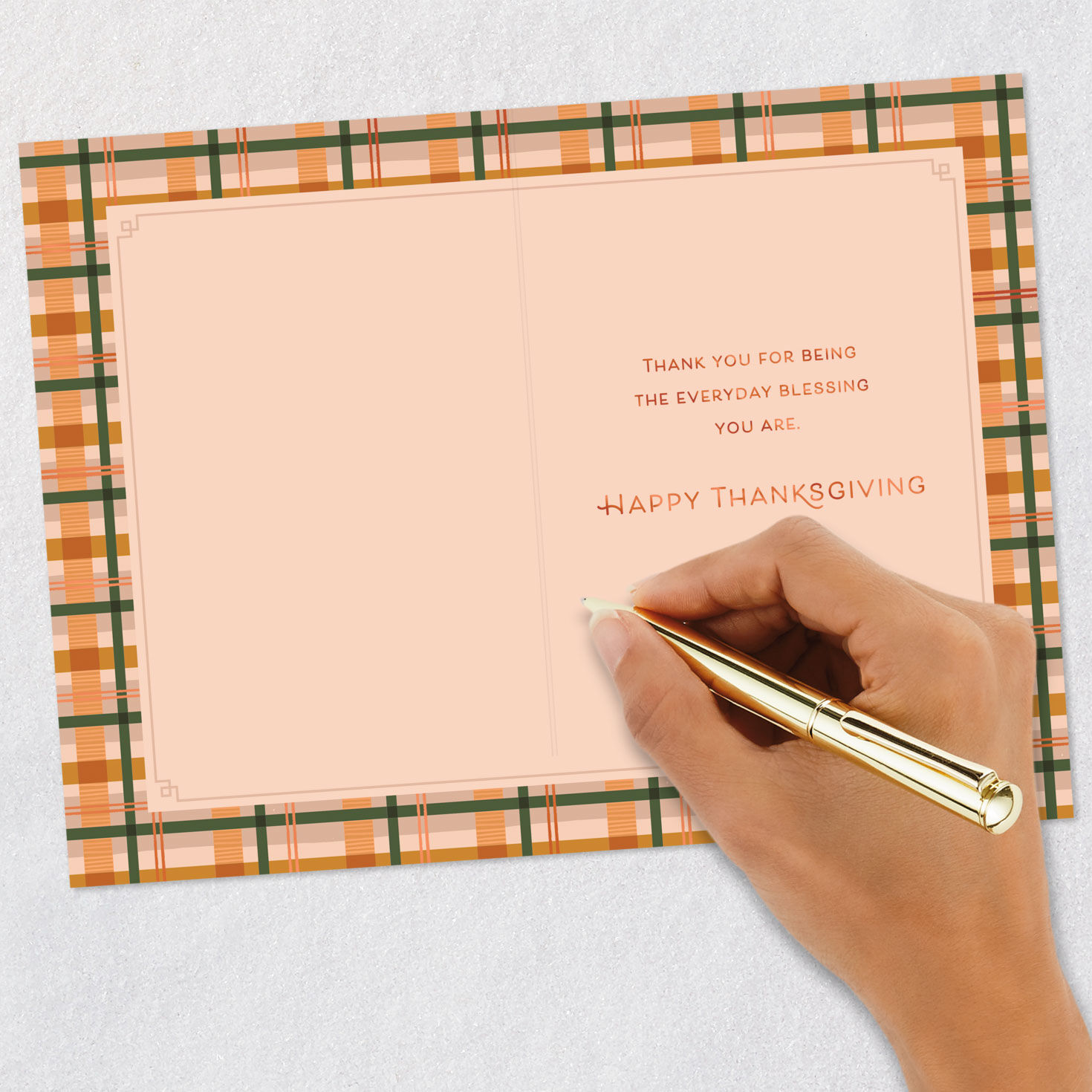 Fall Plaid and Berries Thanksgiving Card Signing card image number 6