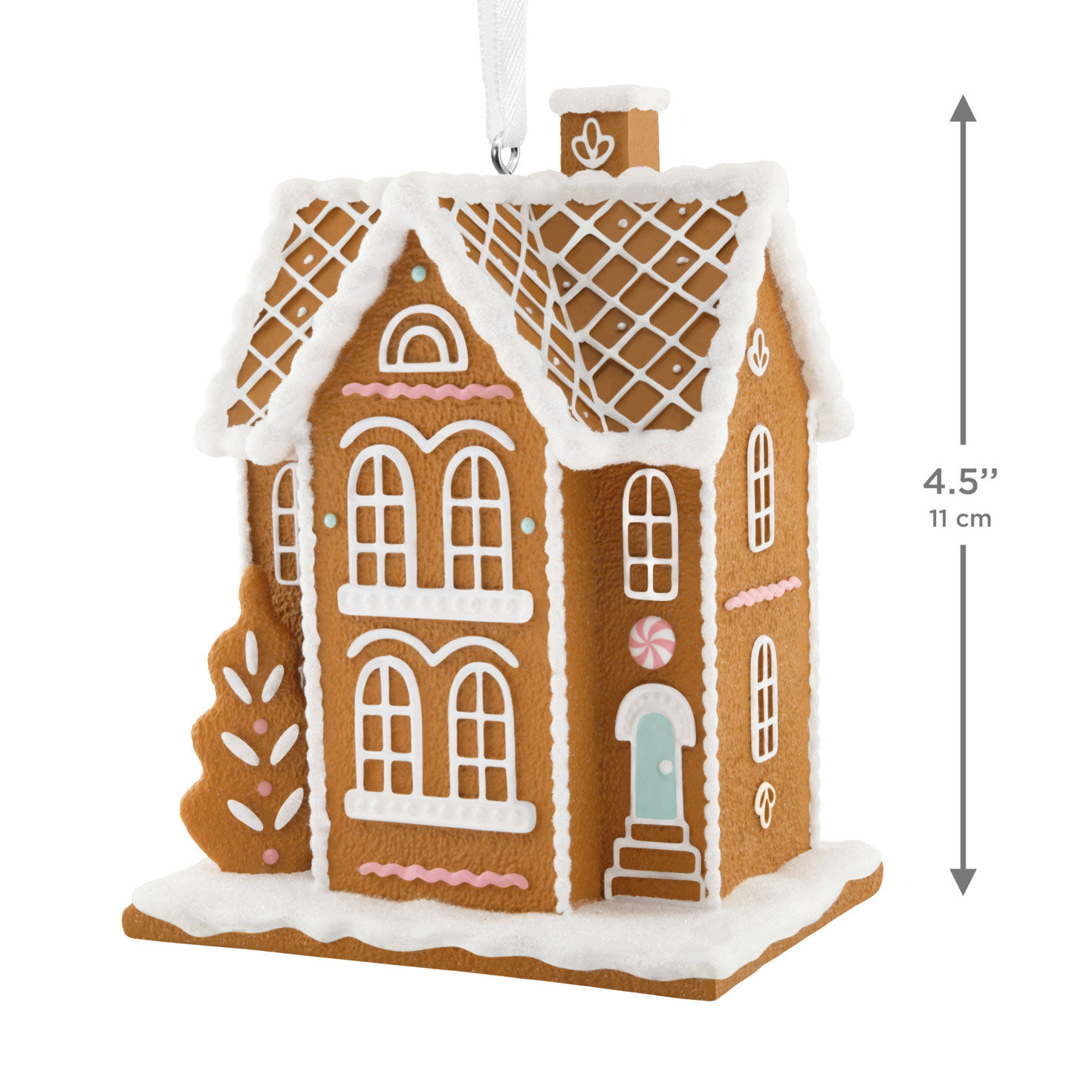 Gingerbread House Christmas Ornament measurement image number 3