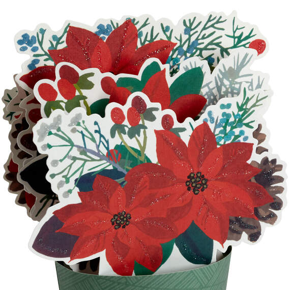 Red Poinsettias 3D Pop-Up Christmas Card, , large image number 4