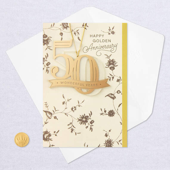 Sharing Life and Love 50th Anniversary Card With Die-Cut Ornament, , large image number 6