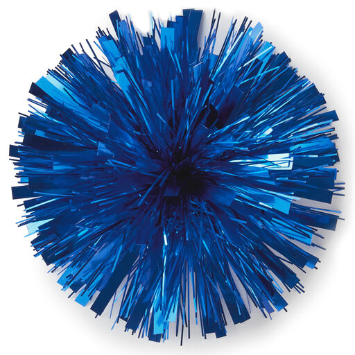 Royal Blue Metallic Pom Pom Gift Bow, 7", Royal Blue