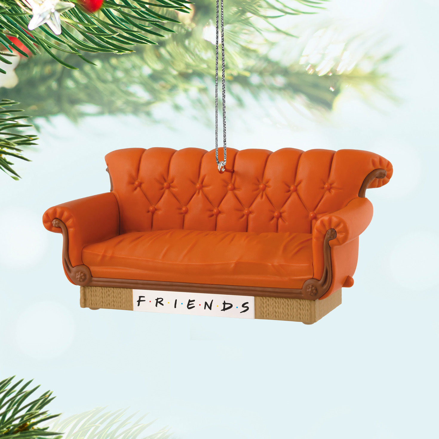 Friends Central Perk Couch Keepsake Ornament hanging on tree image number 2