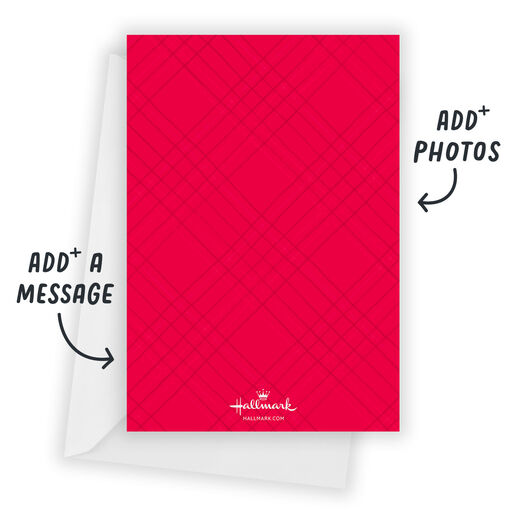 Simple Red and White Flat Christmas Photo Card, 