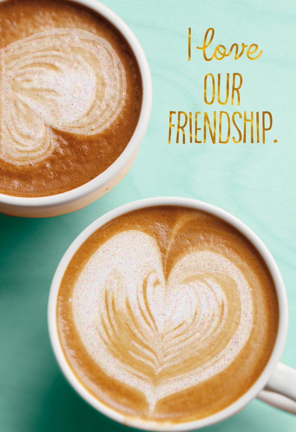 Two Lattes Heart Birthday Card for Friend