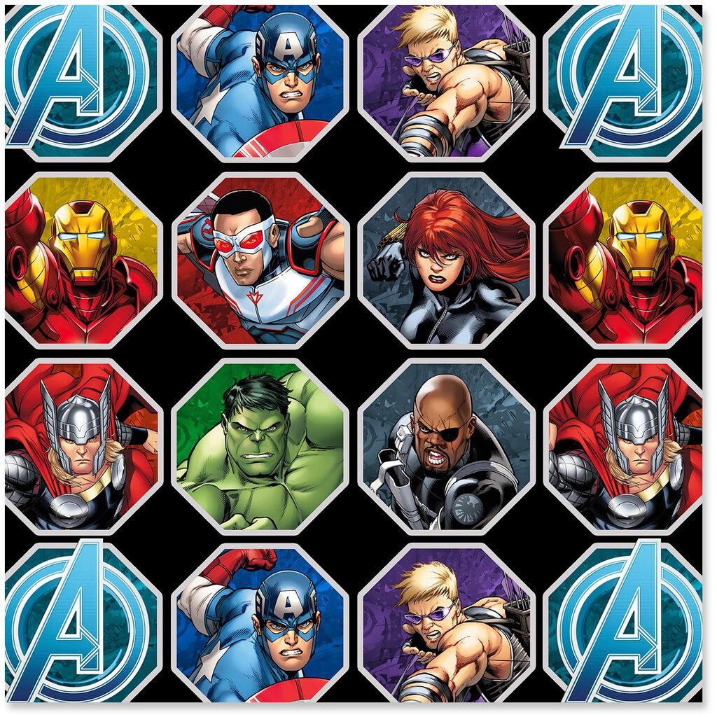 marvel avengers assemble wrapping paper roll 25 sq ft wrapping