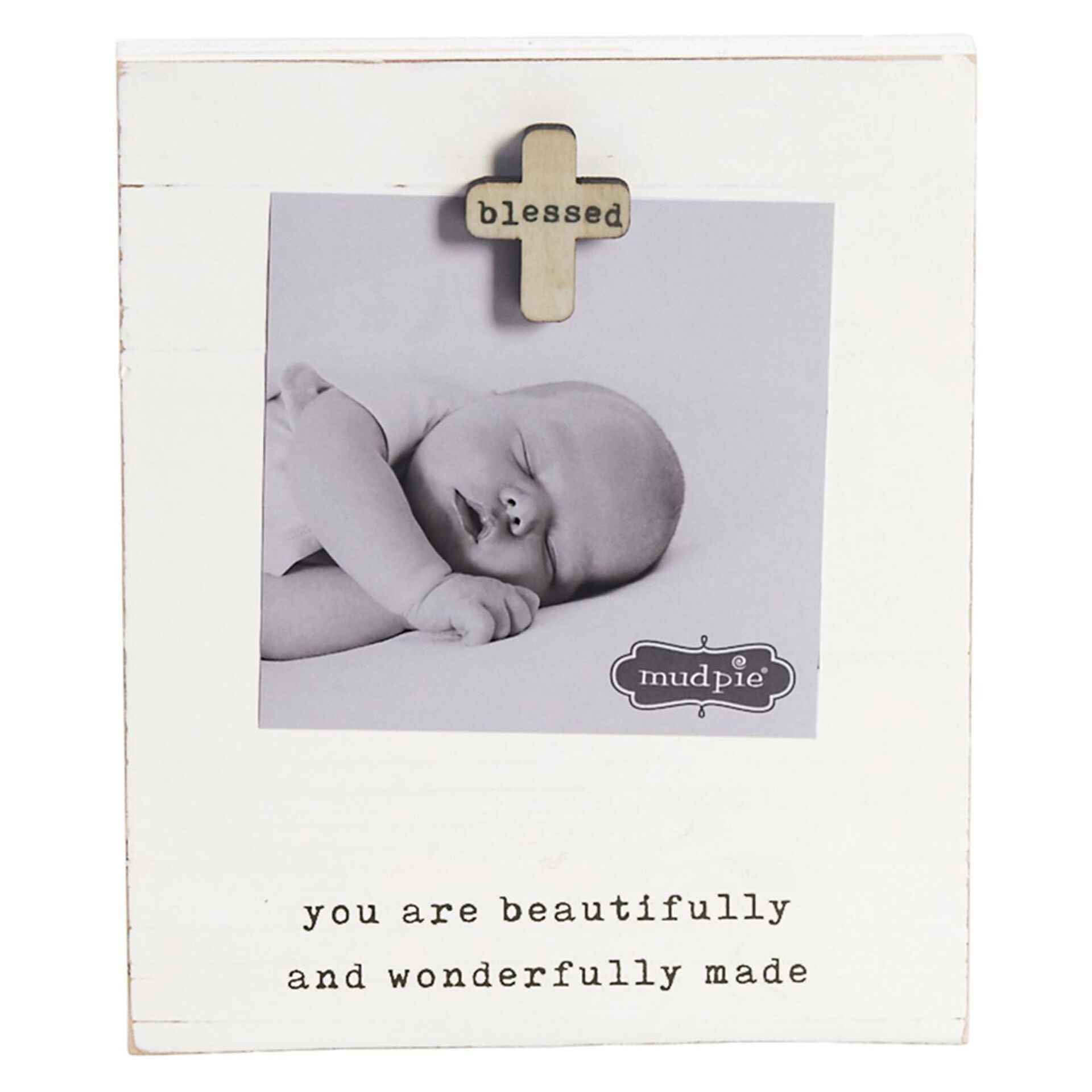 Mud Pie Blessed Baby Picture Frame, 5.5x4.5 Picture Frames