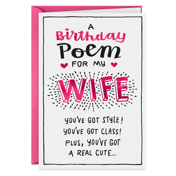Thoughtful Husband Poem Funny Birthday Card for Wife