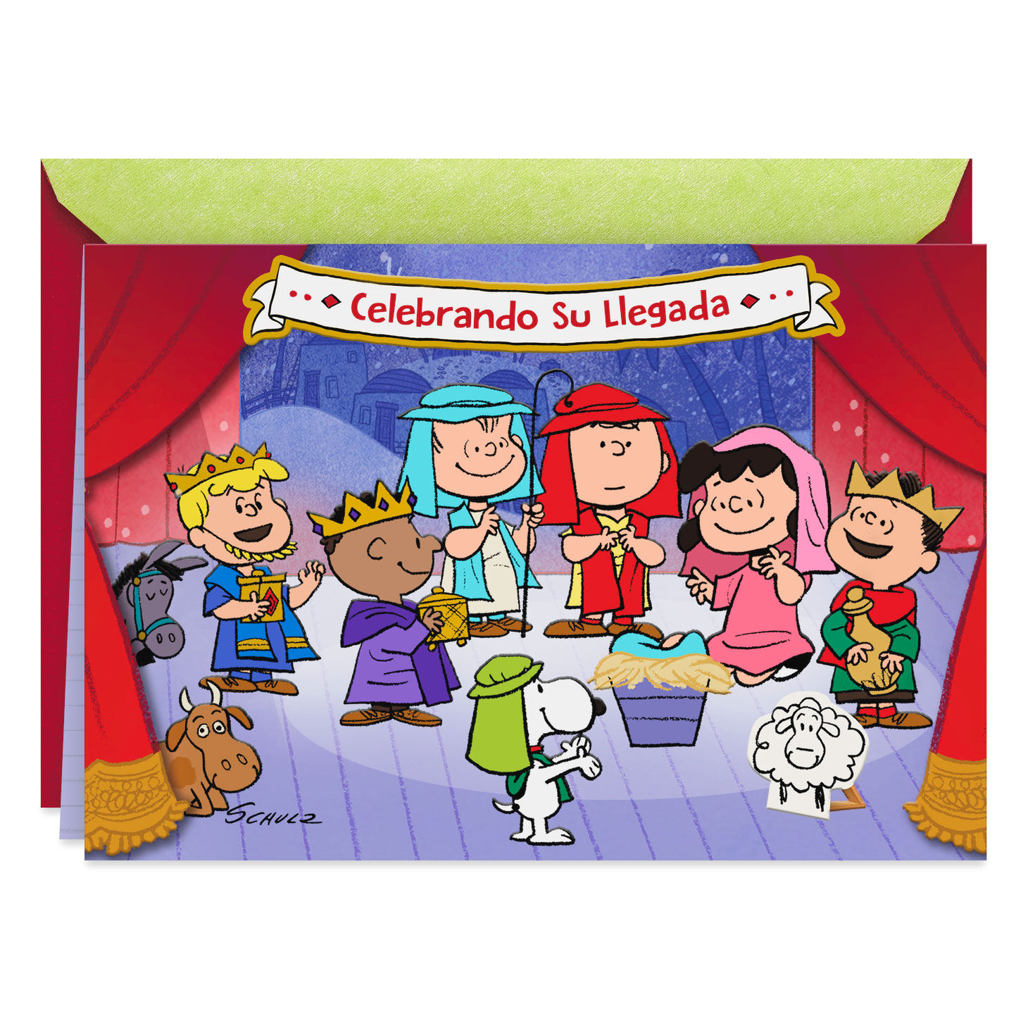 Peanuts® Nativity Scene SpanishLanguage Three Kings Day Card