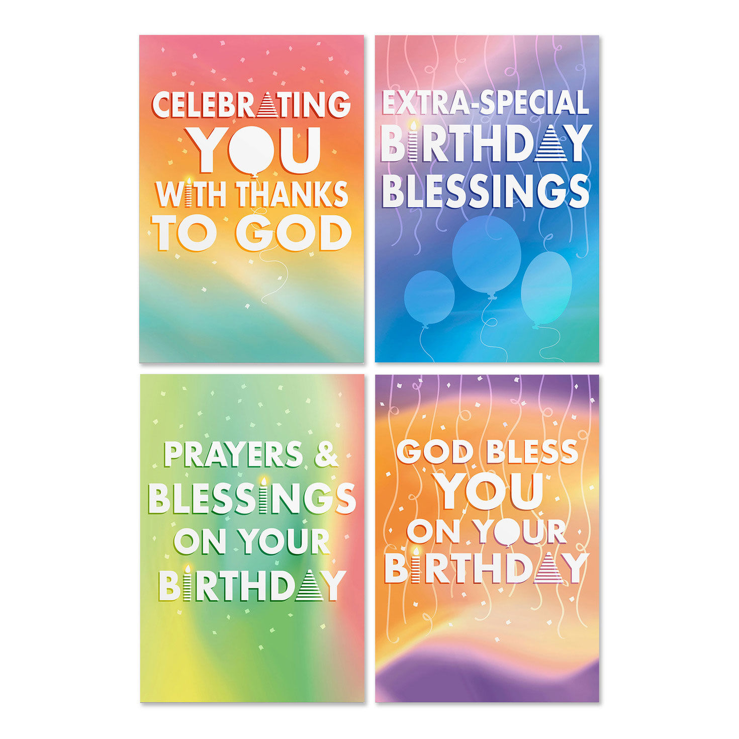 Celebrating You Assorted Religious Birthday Cards, Box of 12
