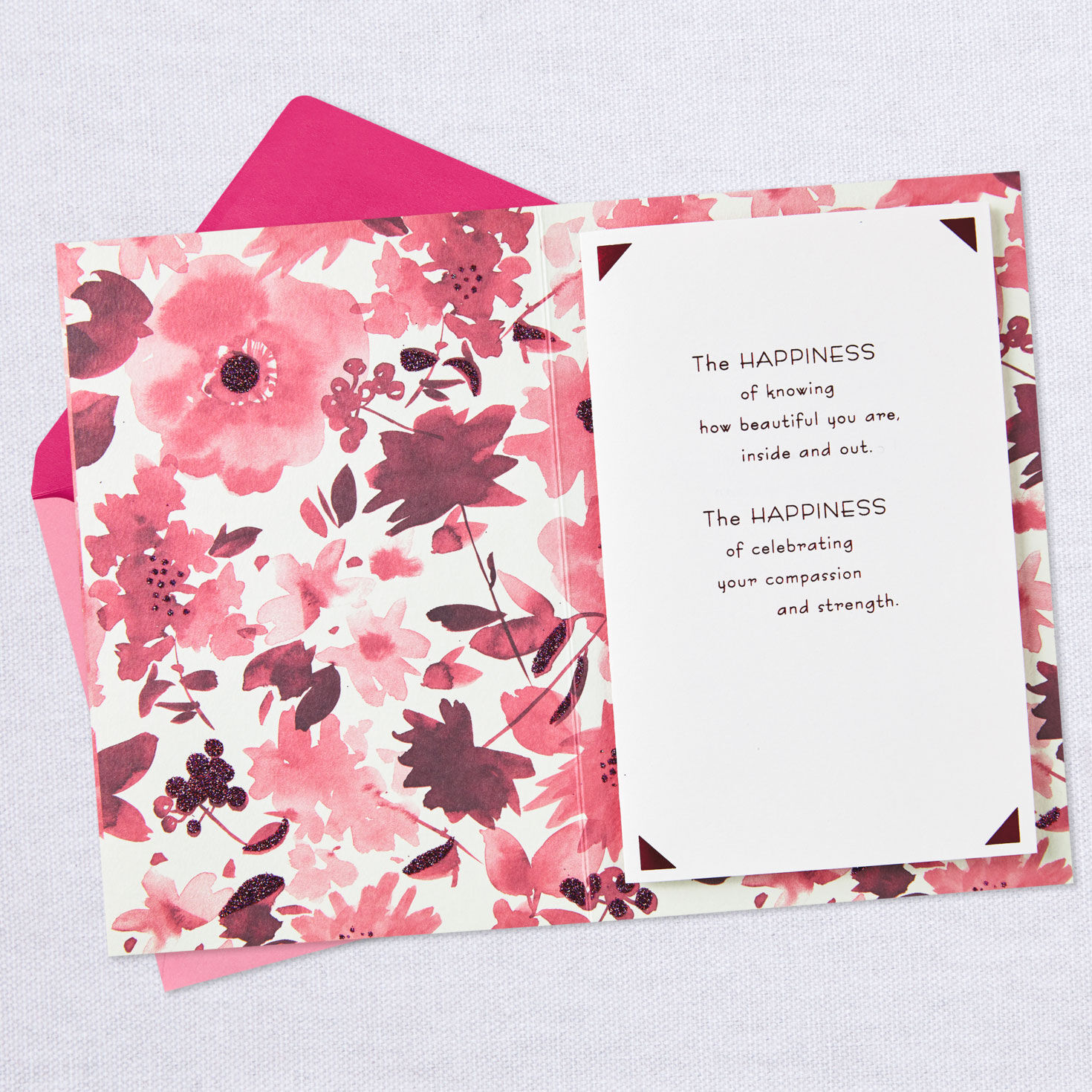 Every Kind of Happiness Pink Flowers Birthday Card, , large image number 3
