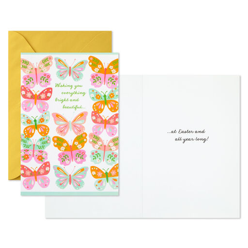 Floral Butterflies Easter Cards, Pack of 6, 