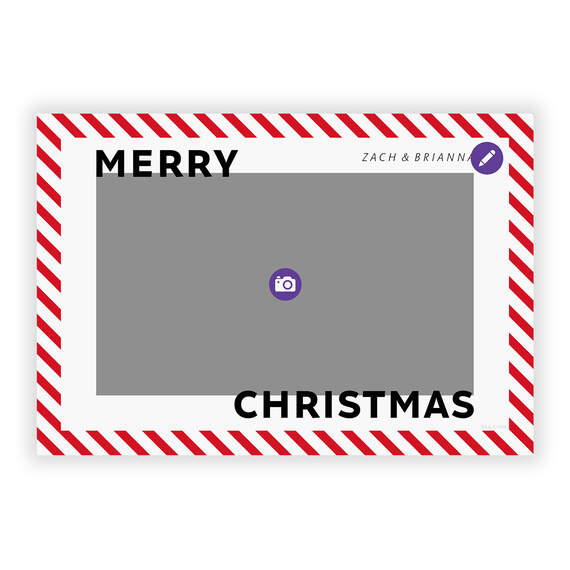 Candy Cane Stripe Flat Christmas Photo Card, , large image number 5