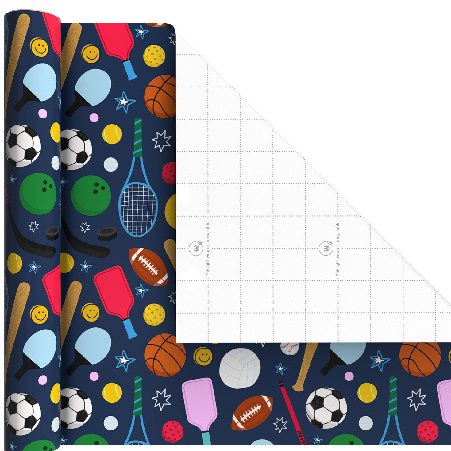 Sports Pennants, Balls and Grid Mini Gift Wrap Rolls Wrap square image number 4