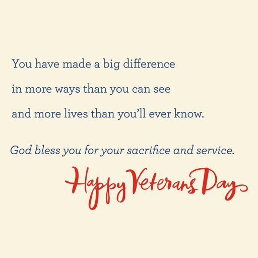 Sacrifice and Service Religious Veterans Day Card, 