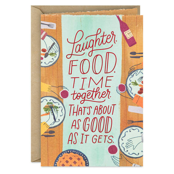 Food and Laughter Thank-You Card for Dinner, , large image number 1