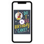 Dog With Party Hat Personalized Birthday Card phone with card front image number 1
