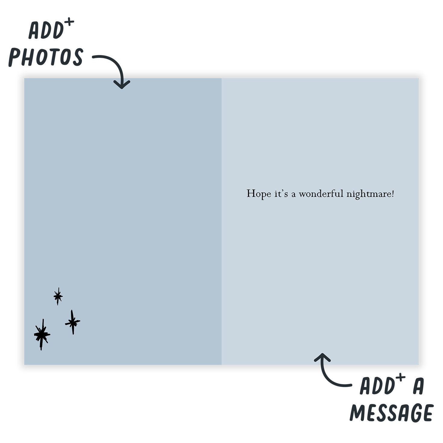 Jack Skellington Faces Personalized Birthday Card Open Card indicating personalization image number 9