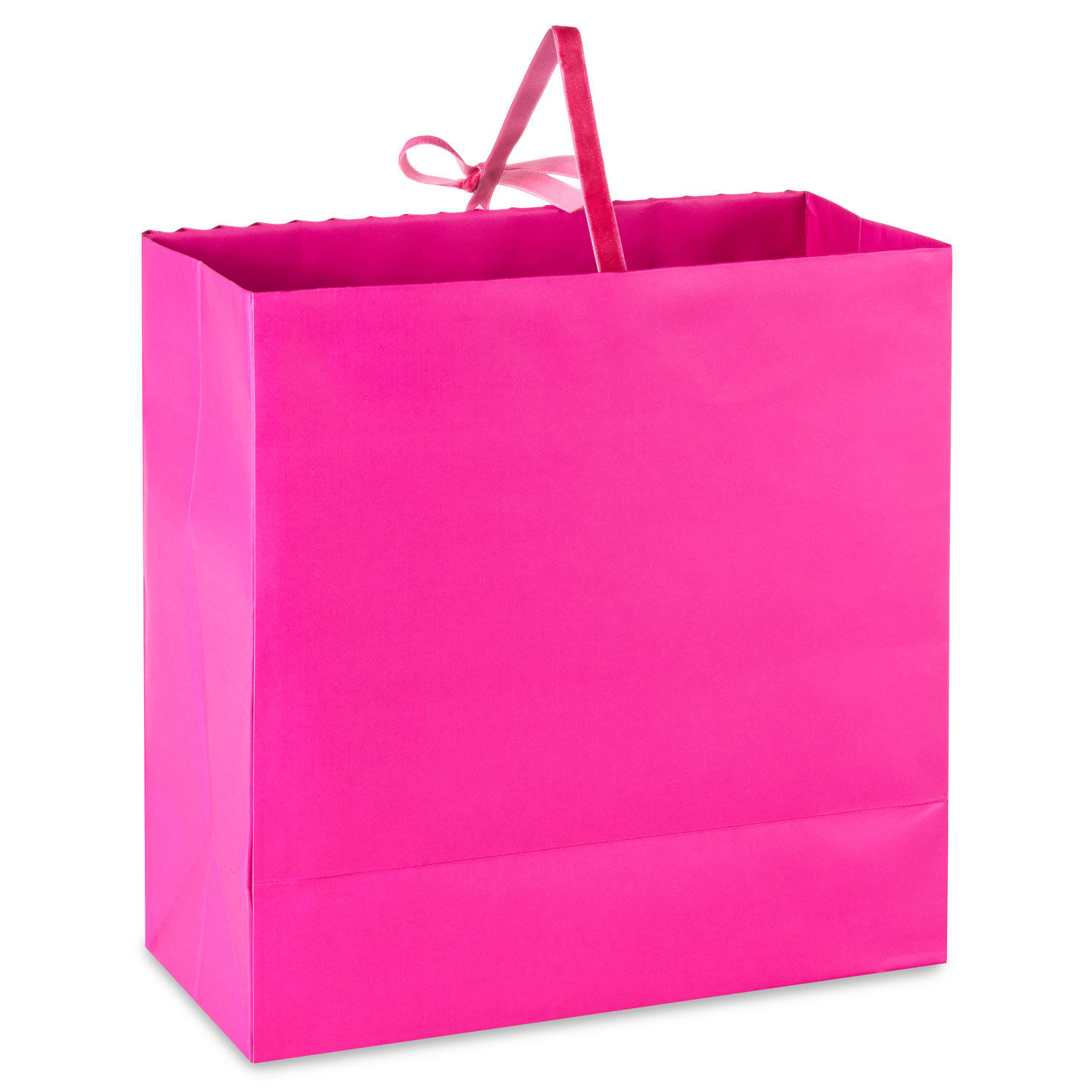 Hot Pink Gift Bag With Pleated Design Back image number 6