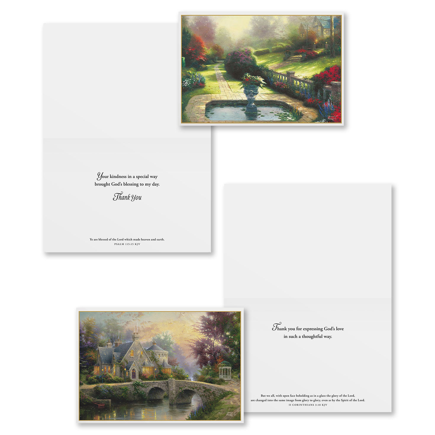 Thomas Kinkade DaySpring Thank You Cards Assortment Card Fronts with Sentiments image number 3