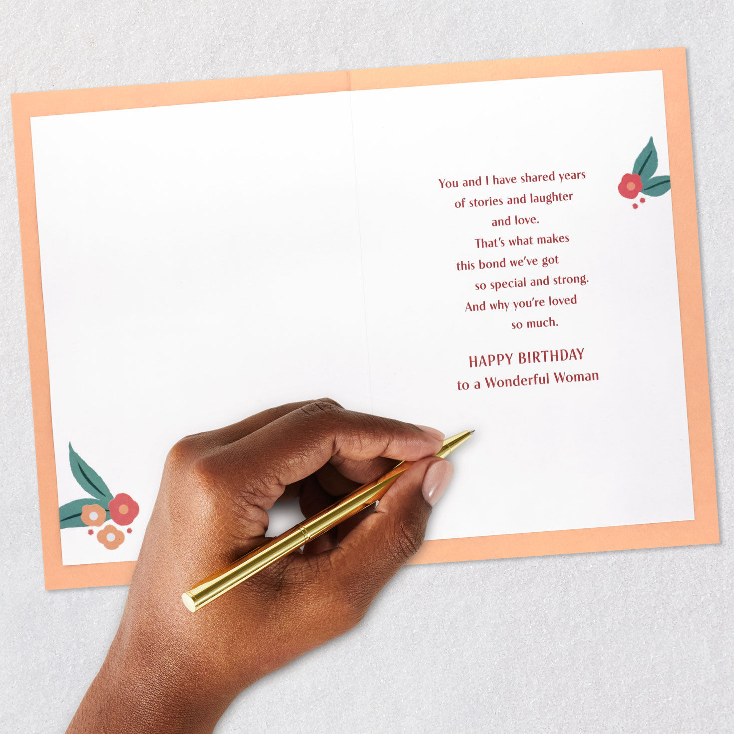 Floral Branch Design Birthday Card for Woman Signing card image number 6