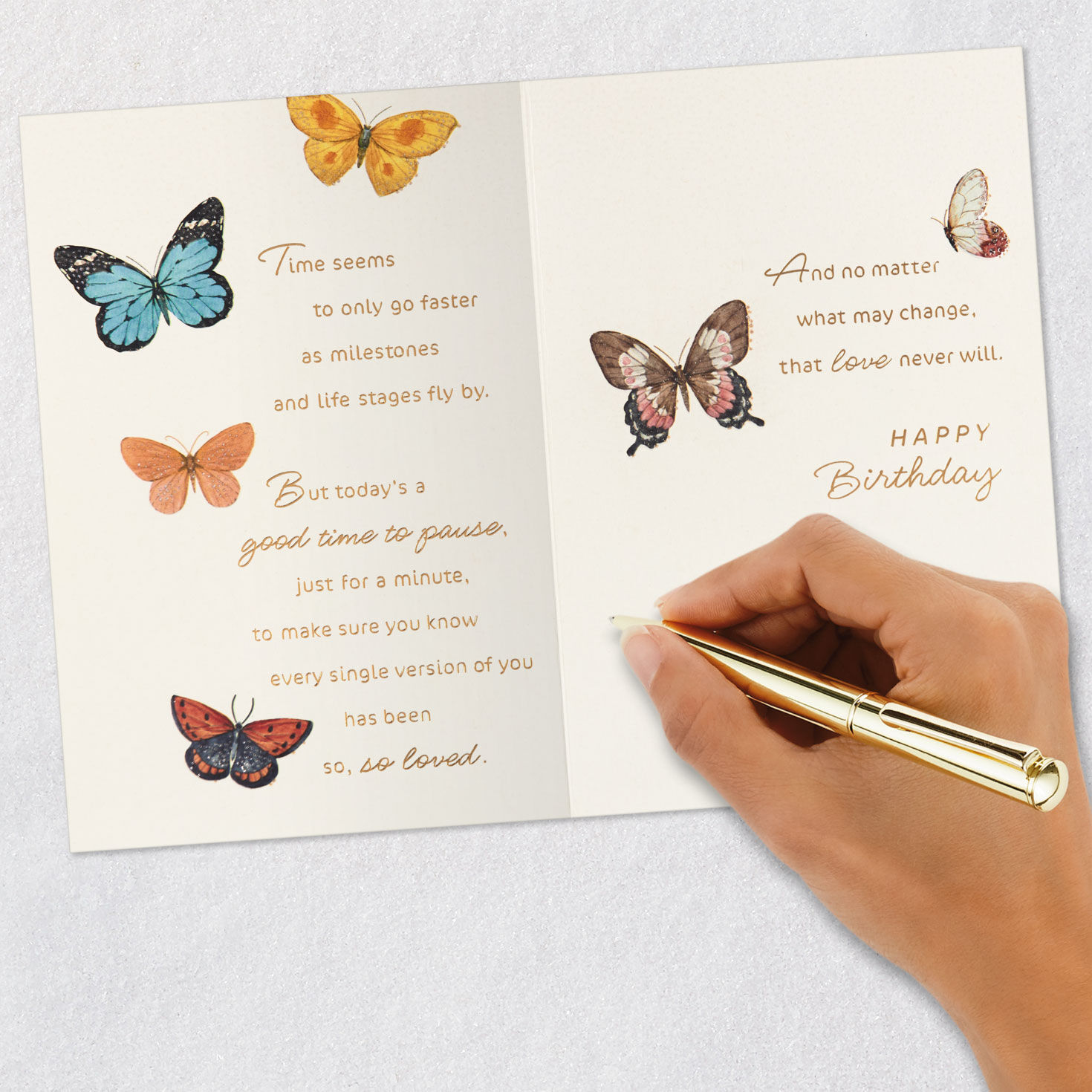 Butterflies Daughter Birthday Card Signing card image number 7