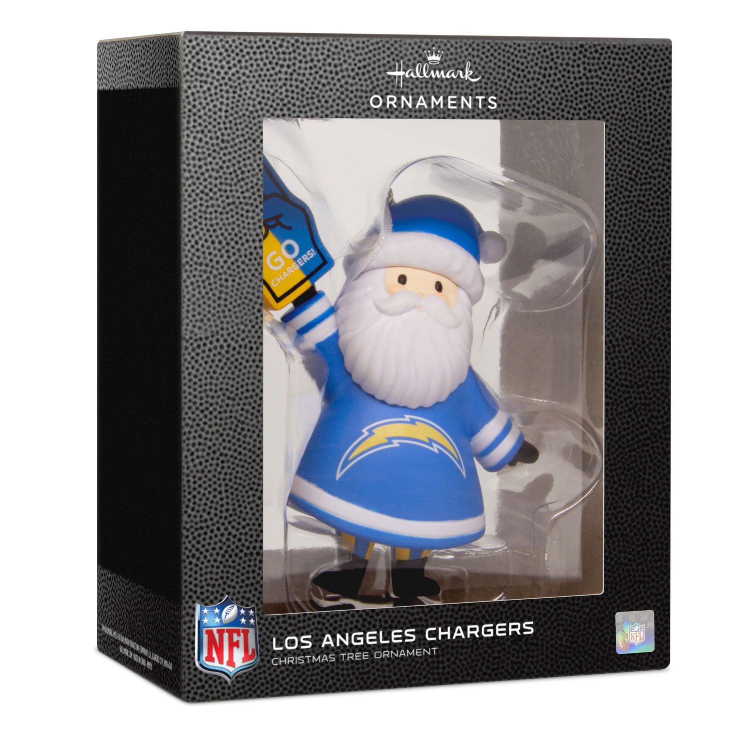 Los Angeles Chargers Santa Fan Christmas Ornament  image number 7