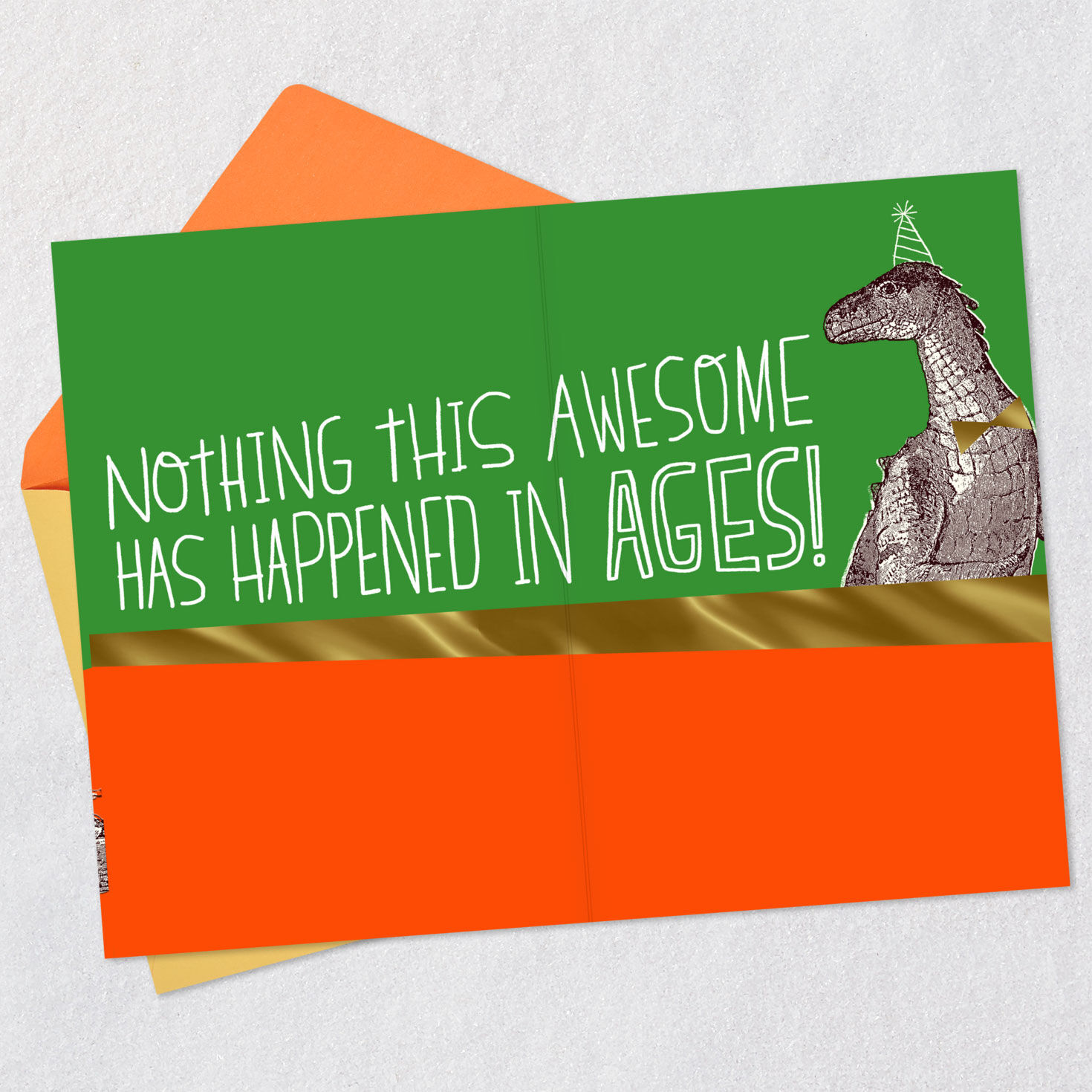 Huge News Party Dinosaur Funny Birthday Card for Kids, , large image number 3