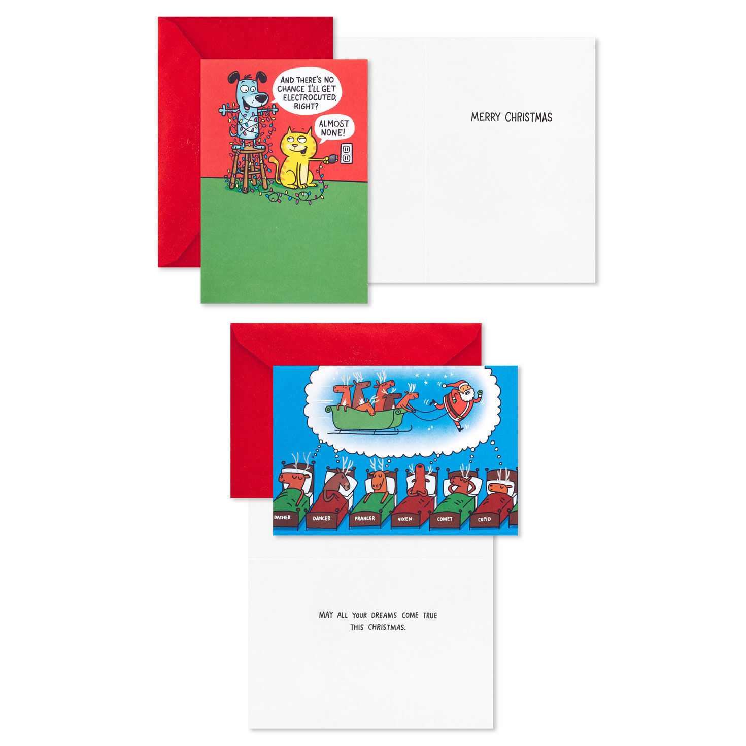 Cartoon Funny Christmas Cards Assortment Card Front with Sentiment image number 3