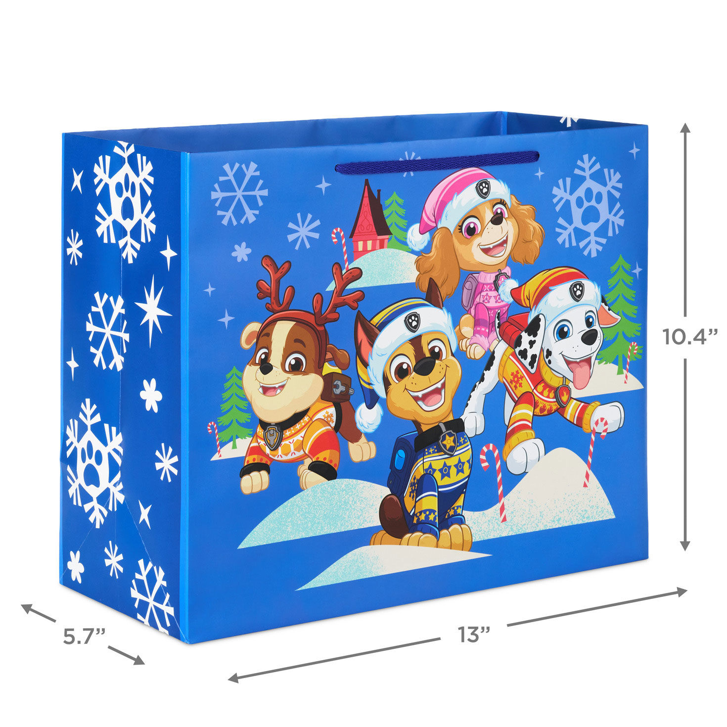 Paw Patrol&trade; Friends on Blue Large Christmas Gift Bag measurement image number 3