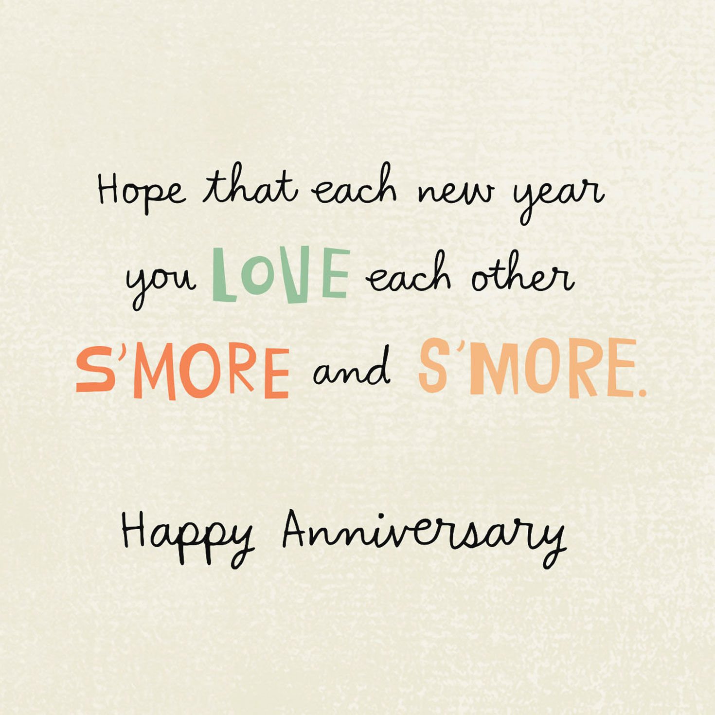 Marshmallow, Chocolate Bar and Graham Cracker Cartoon Anniversary Card  image number 2