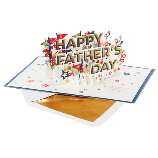 Celebrate Stars and Pennants 3D Pop-Up Father's Day Card, 