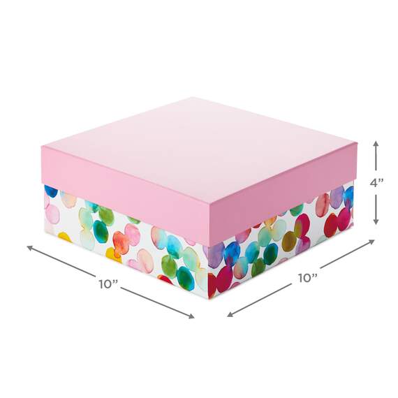 10" Square Watercolor Dots Gift Box, , large image number 3